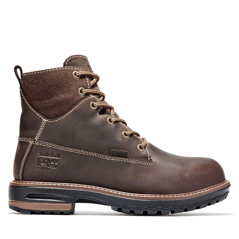 Botas de Trabajo Timberland Argentina Mujer - Pro® Hightower 6” Alloy Toe - Marrones Oscuro - HJRNAT